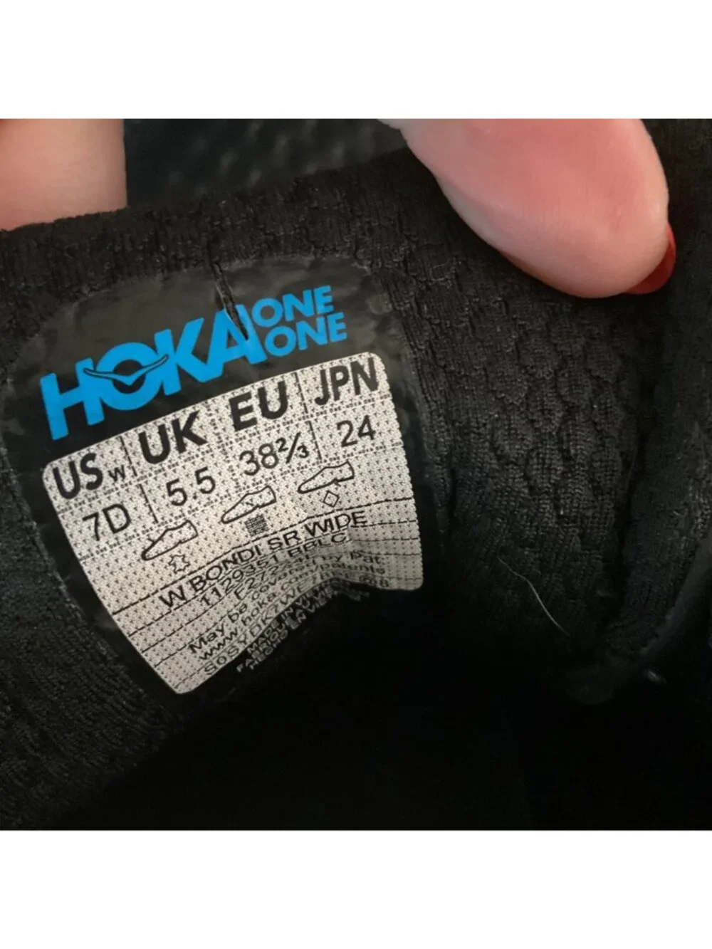 HOKA Bondi SR Leather Slip-Resistant Black Shoes Womens 7 7D WIDE work - Picture 3 of 12